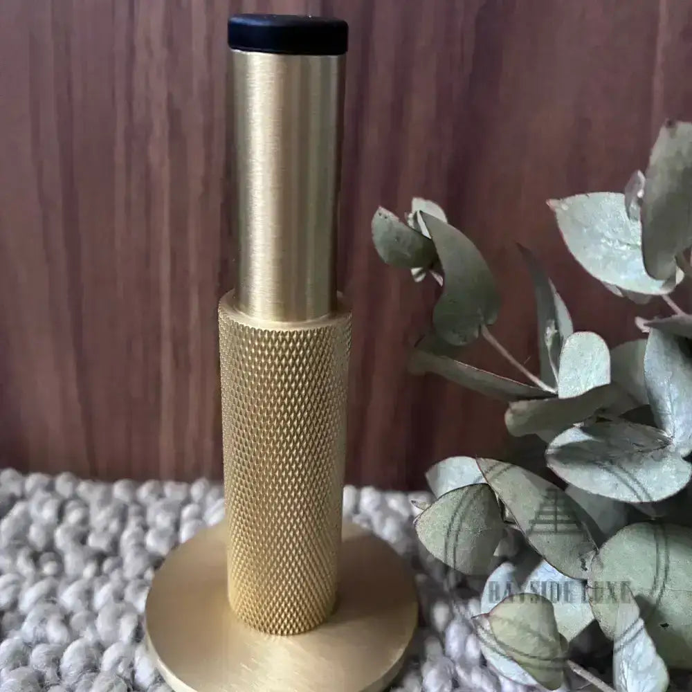 Door Stop Solid Brass Luxe Doorware - Somers Knurled Satin Brass Doorstop