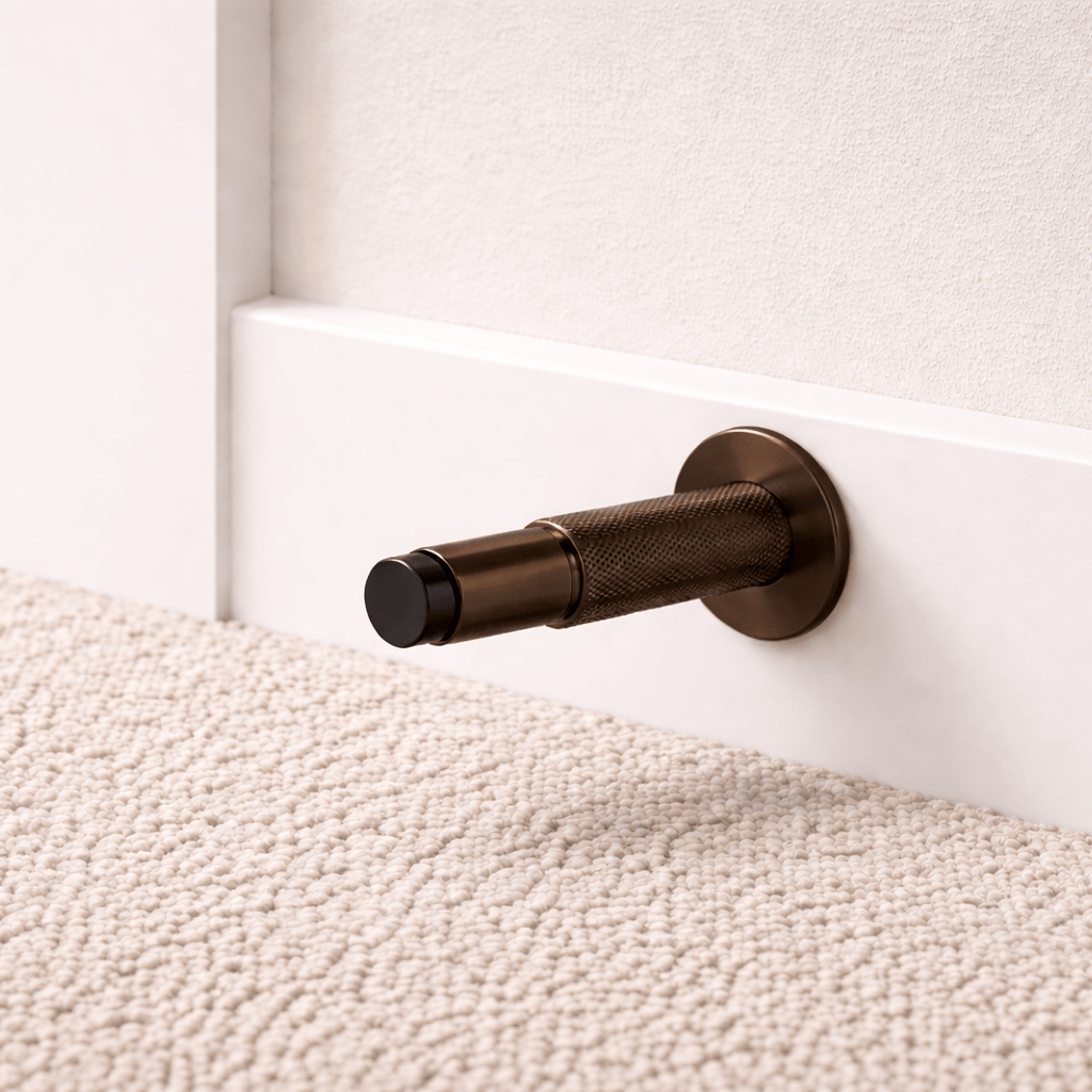 Door Stop Sydney Knurled Wall Mount Door Stop Antique Brass
