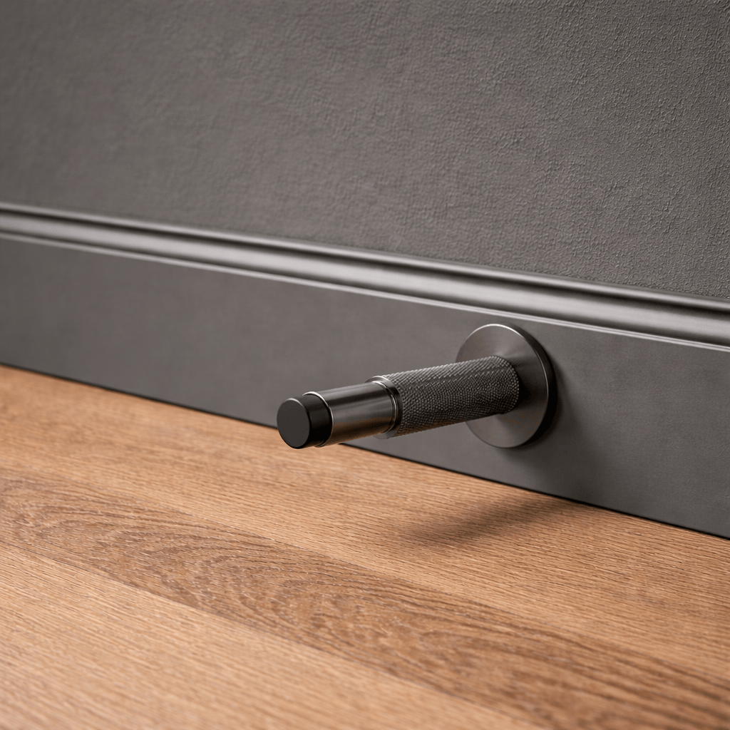 Door Stop Sydney Knurled Wall Mount Door Stop Gunmetal