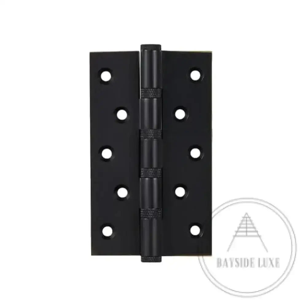 Hinges Large 128mm / Black / Solid Brass Luxe Doorware - Solid Brass Black Knurled Hinges