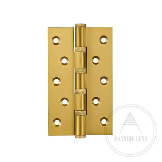 Hinges Large 128mm / Brass / Solid Brass Luxe Doorware - Solid Brass Gold Knurled Hinges