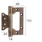 Hinges Medium 102mm / Antique Brass / Solid Brass Luxe Doorware - Solid Brass Antique Brass Hirline Hinges
