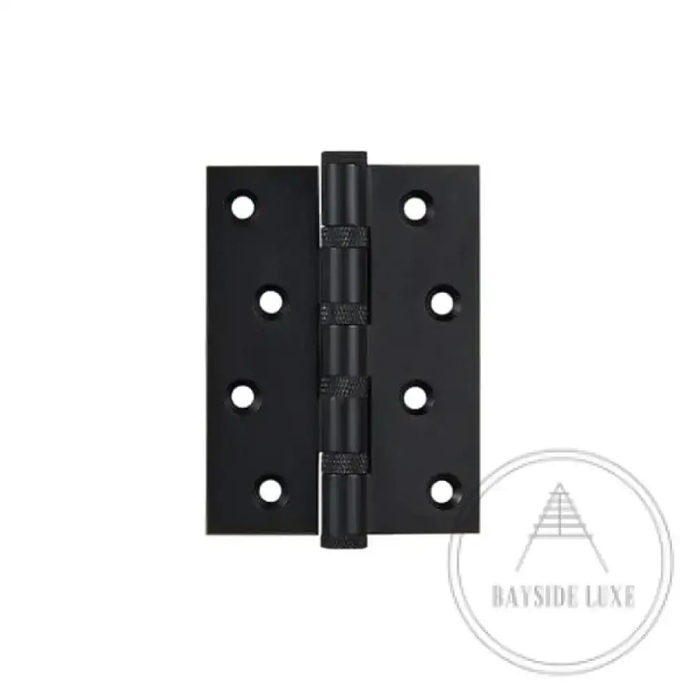 Hinges Medium 102mm / Black / Solid Brass Luxe Doorware - Solid Brass Black Knurled Hinges