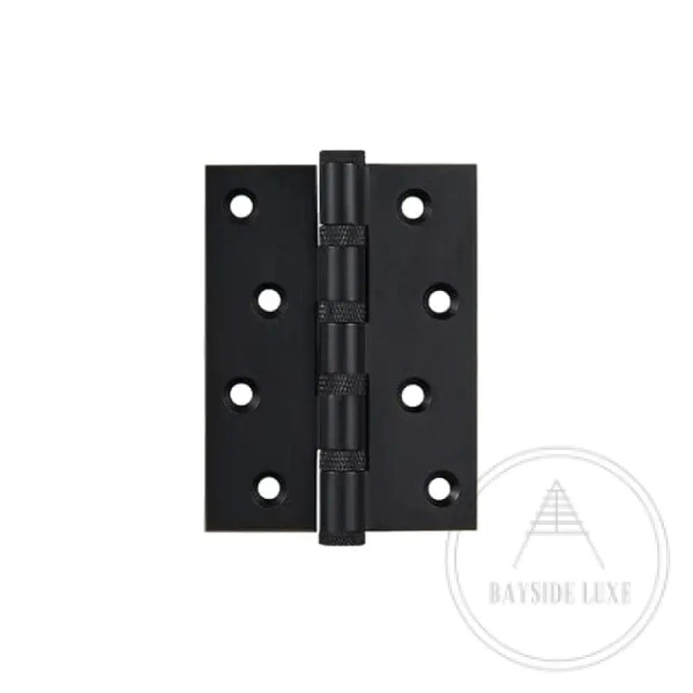 Hinges Medium 102mm / Black / Solid Brass Luxe Doorware - Solid Brass Black Knurled Hinges