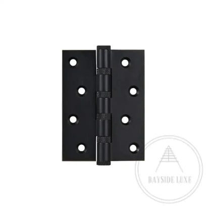 Hinges Medium 102mm / Black / Solid Brass Luxe Doorware - Solid Brass Black Knurled Hinges