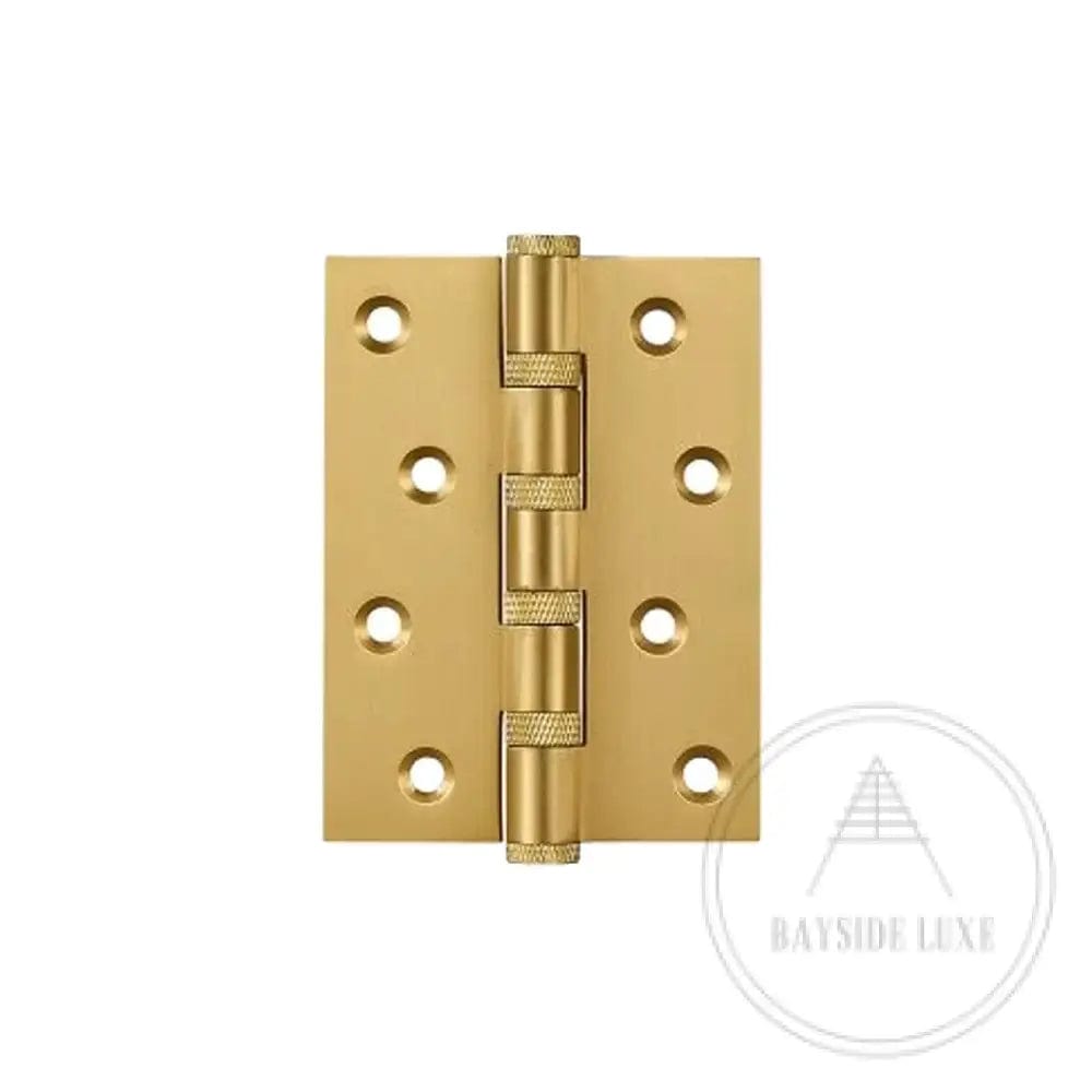 Hinges Medium 102mm / Brass / Solid Brass Luxe Doorware - Solid Brass Gold Knurled Hinges