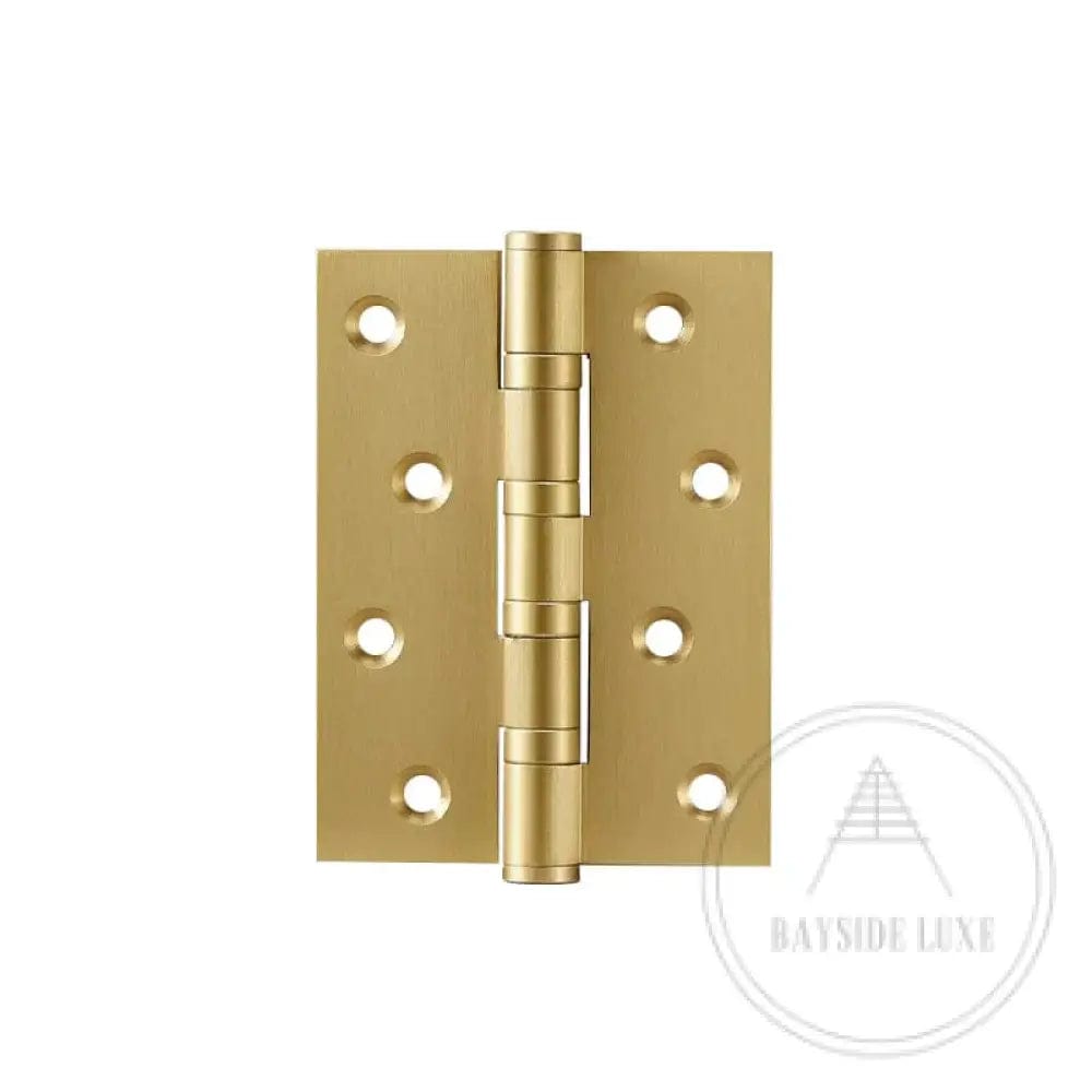 Hinges Medium 102mm / Brass / Solid Brass Luxe Doorware - Solid Brass Gold Smooth Hinges