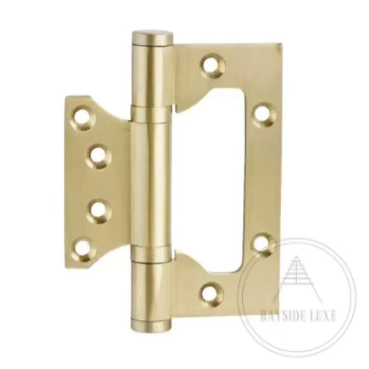 Hinges Medium 102mm / Satin Brass / Solid Brass Luxe Doorware - Solid Satin Brass Hirline Hinges