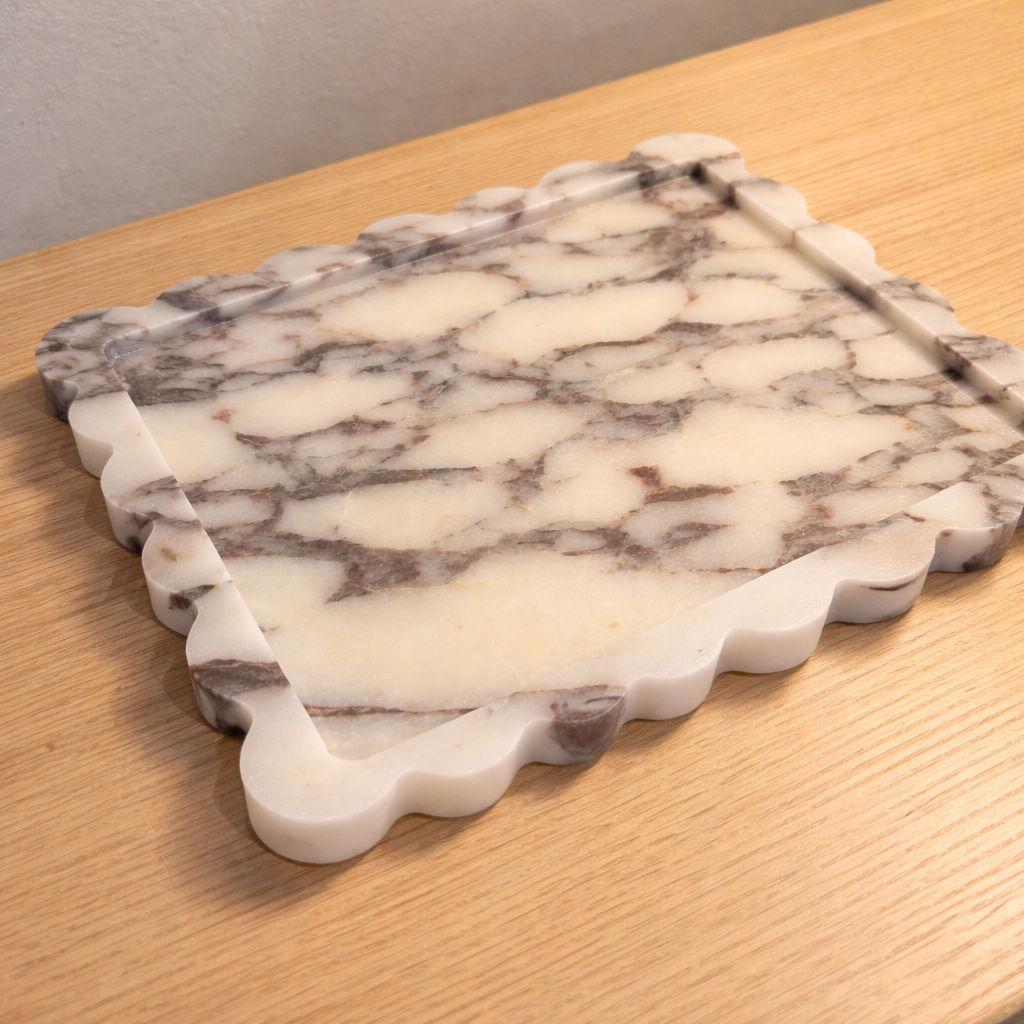 homeware, tea towel Bayside Luxe Calacatta Viola Marble Tray - 275mm