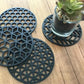 homeware, tea towel Luxe Abode Geo Coasters - Black Acrylic