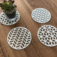 homeware, tea towel Luxe Abode Geo Coasters - Matt White Acrylic