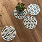 homeware, tea towel Luxe Abode Geo Coasters - Matt White Acrylic