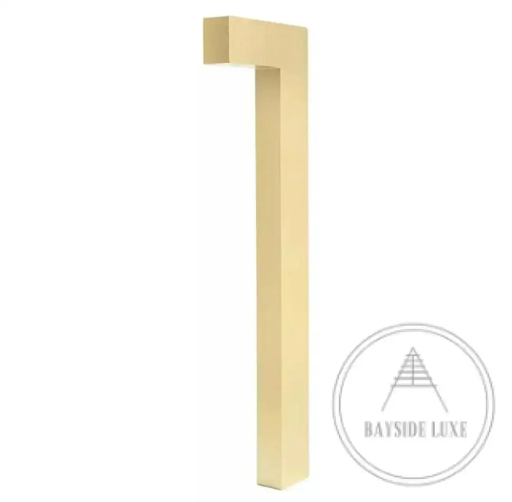 House Number 1 / Gold / 150mm Modern Bayside Luxe Floating House Numbers - Gold 150mm