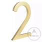 House Number 2 / Gold / 150mm Modern Bayside Luxe Floating House Numbers - Gold 150mm