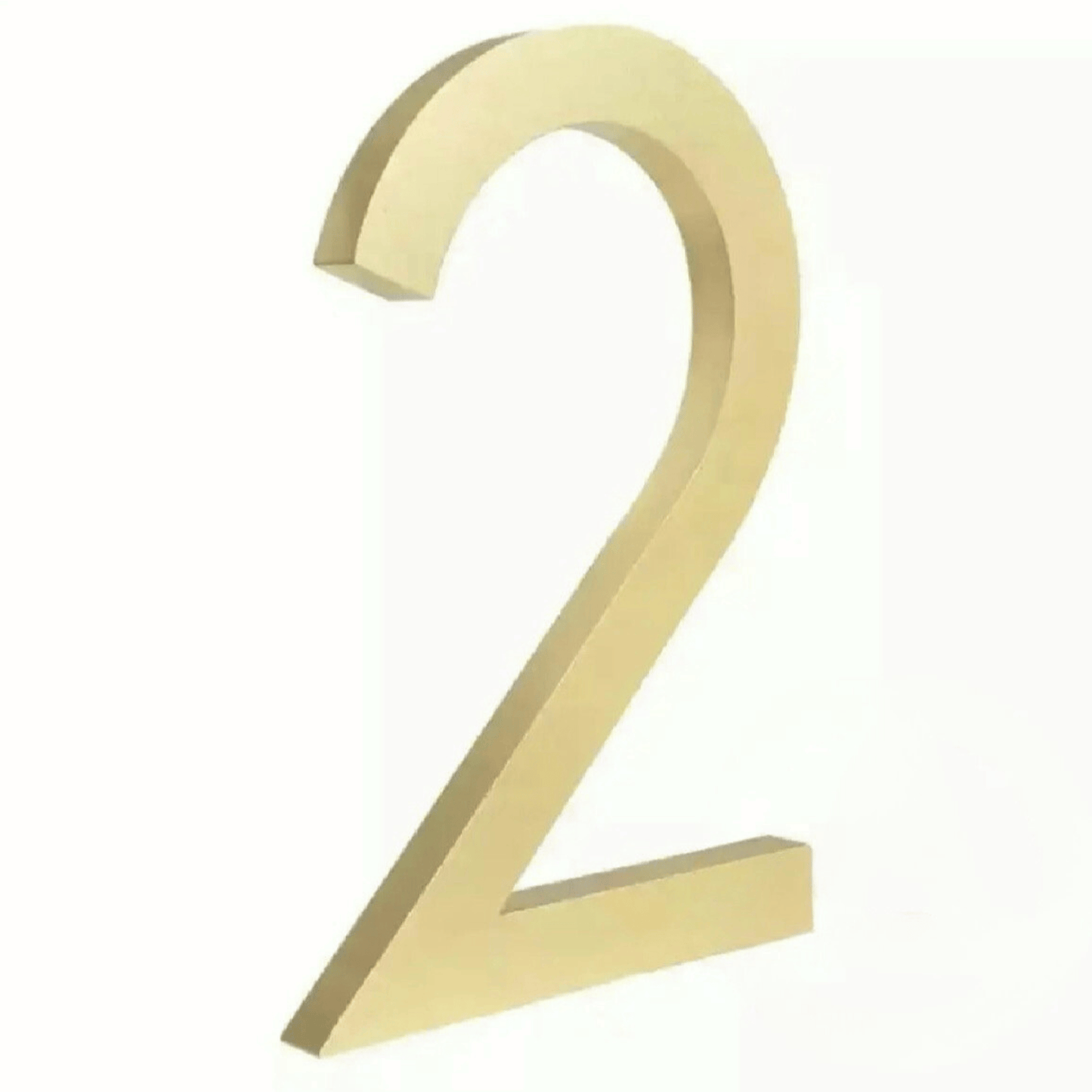 House Number 2 / Gold / 150mm Modern Bayside Luxe Floating House Numbers - Gold 150mm