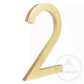 House Number 2 / Gold / 150mm Modern Bayside Luxe Floating House Numbers - Gold 150mm