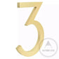 House Number 3 / Gold / 150mm Modern Bayside Luxe Floating House Numbers - Gold 150mm