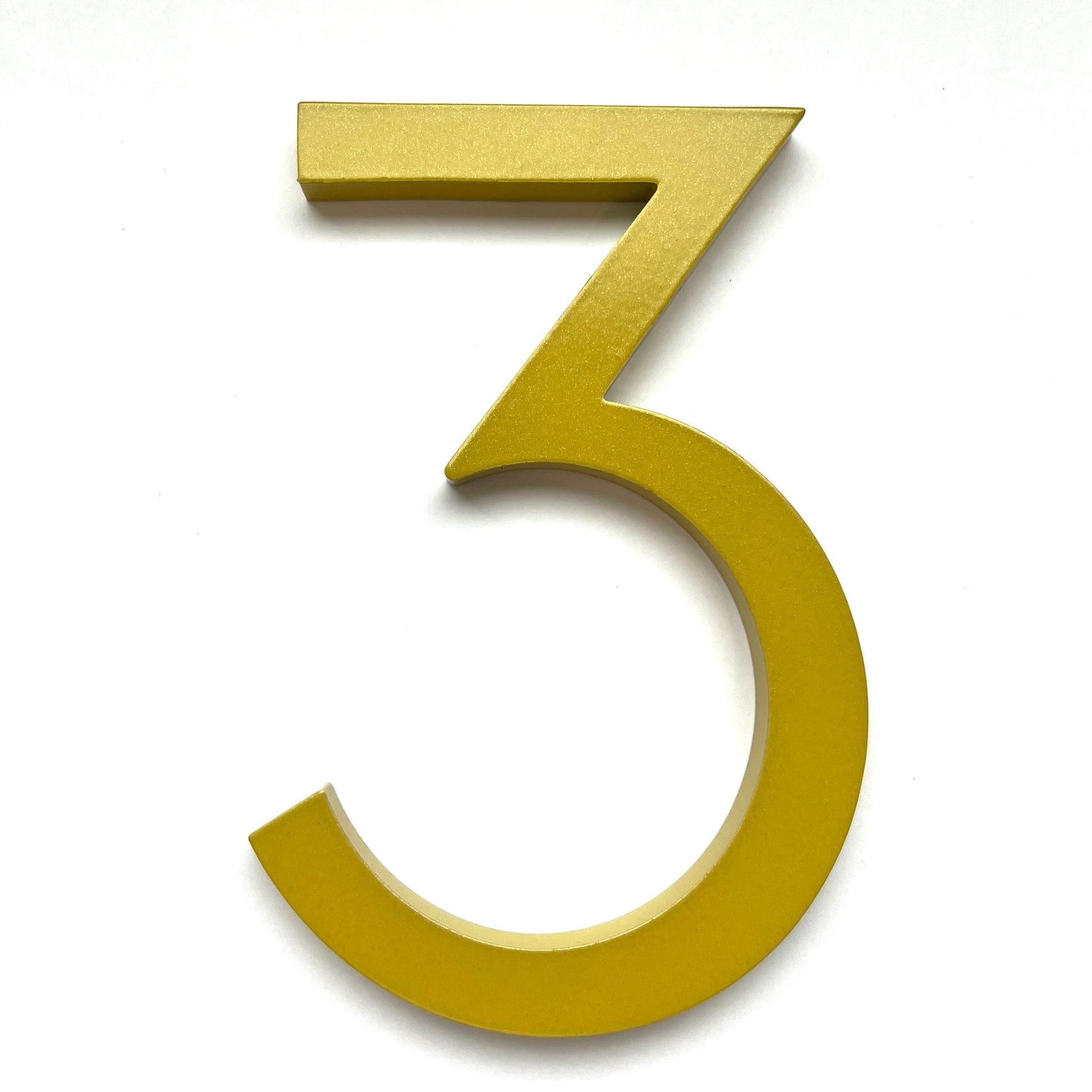 House Number 3 / Gold / 150mm Modern Bayside Luxe Floating House Numbers - Gold 150mm