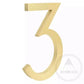 House Number 3 / Gold / 150mm Modern Bayside Luxe Floating House Numbers - Gold 150mm