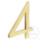 House Number 4 / Gold / 150mm Modern Bayside Luxe Floating House Numbers - Gold 150mm