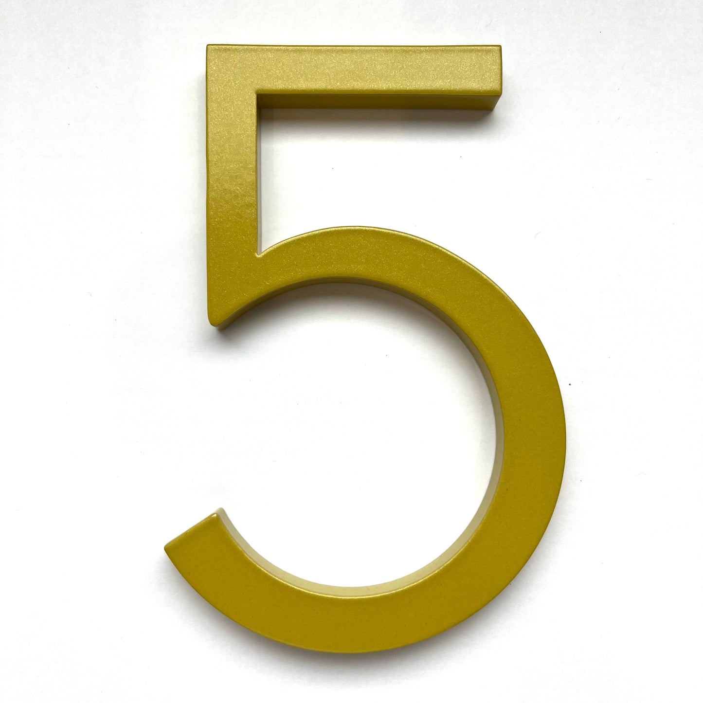 House Number 5 / Gold / 150mm Modern Bayside Luxe Floating House Numbers - Gold 150mm