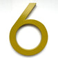 House Number 6 / Gold / 150mm Modern Bayside Luxe Floating House Numbers - Gold 150mm