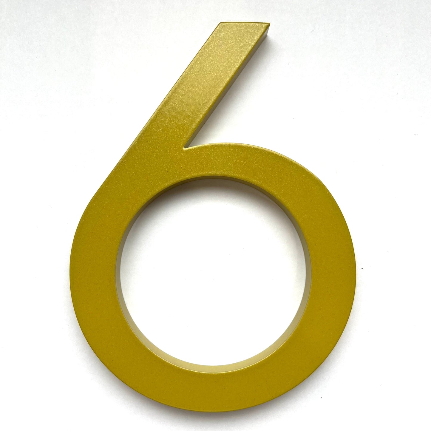 House Number 6 / Gold / 150mm Modern Bayside Luxe Floating House Numbers - Gold 150mm