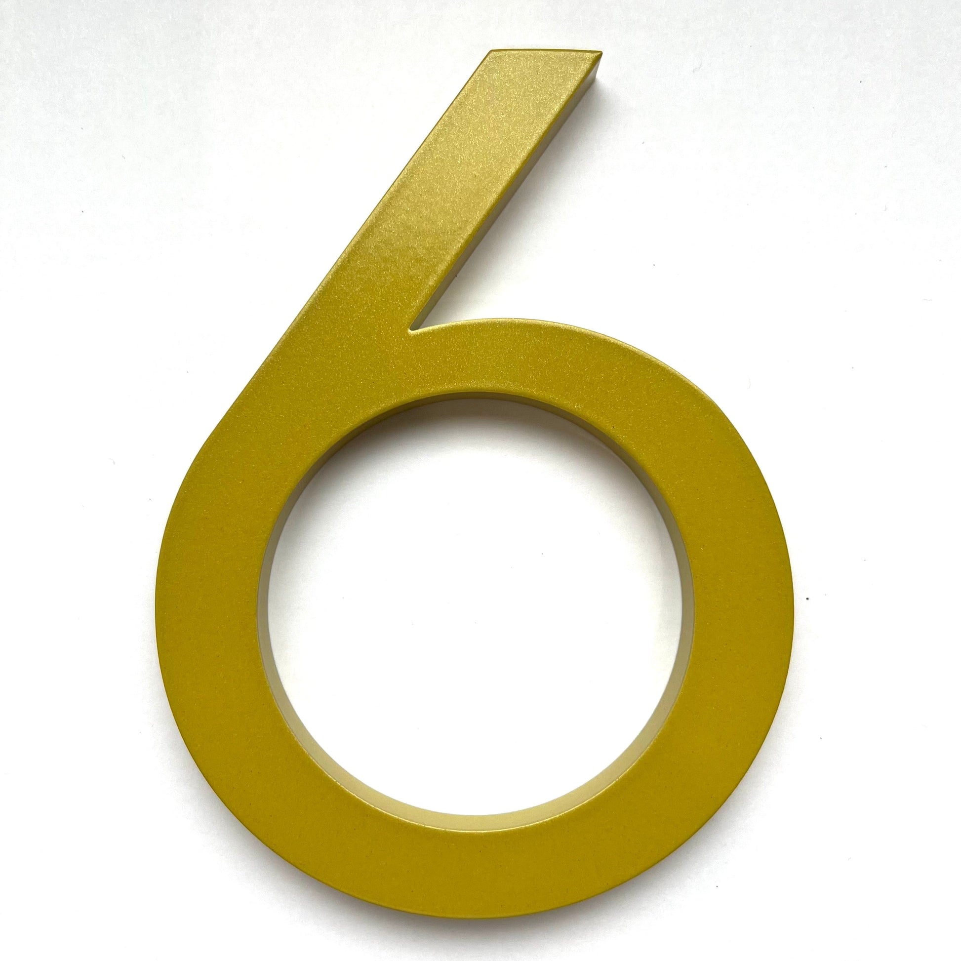 House Number 6 / Gold / 150mm Modern Bayside Luxe Floating House Numbers - Gold 150mm