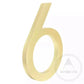 House Number 6 / Gold / 150mm Modern Bayside Luxe Floating House Numbers - Gold 150mm