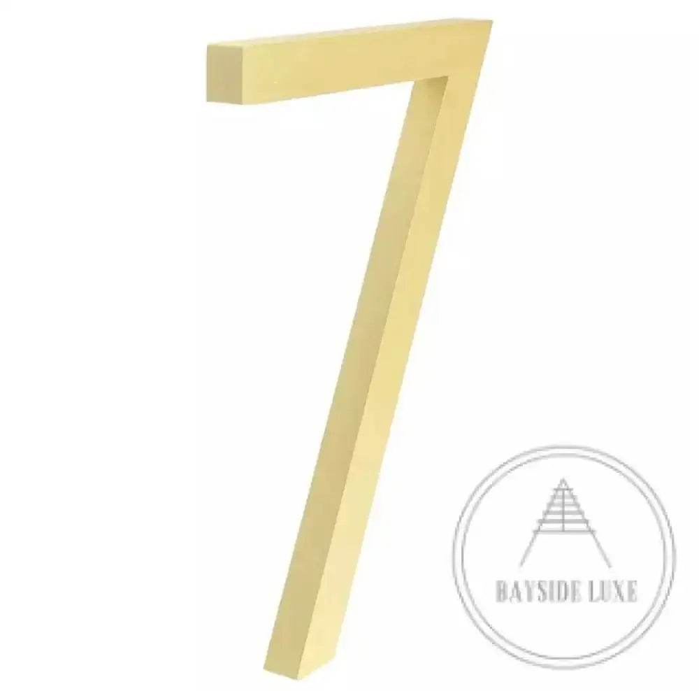 House Number 7 / Gold / 150mm Modern Bayside Luxe Floating House Numbers - Gold 150mm