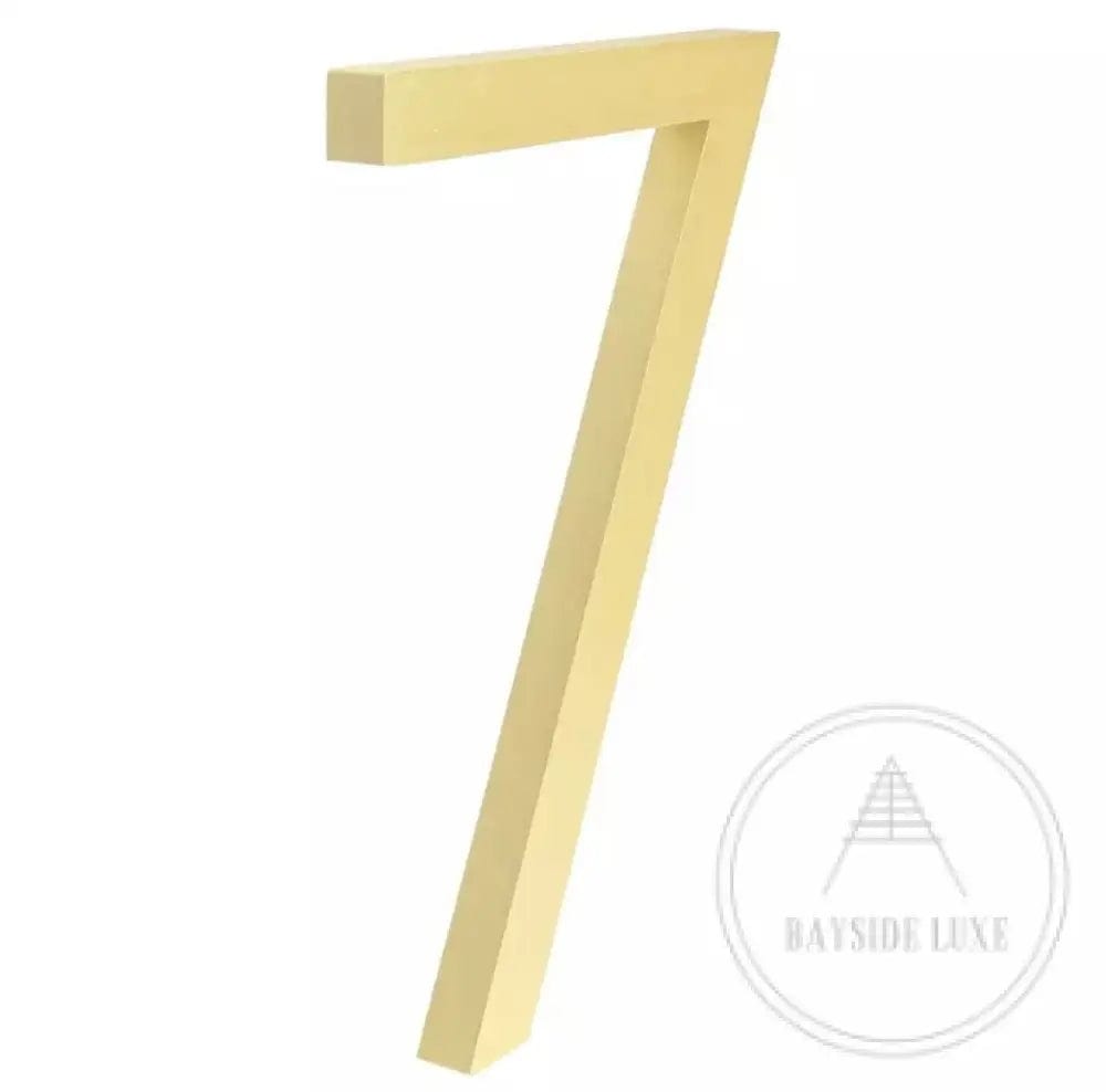 House Number 7 / Gold / 150mm Modern Bayside Luxe Floating House Numbers - Gold 150mm