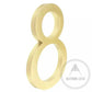 House Number 8 / Gold / 150mm Modern Bayside Luxe Floating House Numbers - Gold 150mm