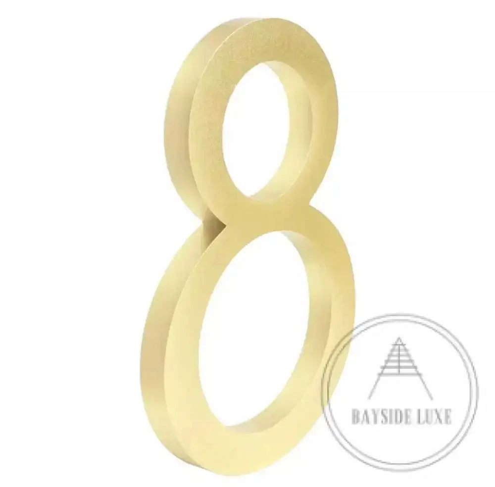 House Number 8 / Gold / 150mm Modern Bayside Luxe Floating House Numbers - Gold 150mm