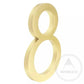 House Number 8 / Gold / 150mm Modern Bayside Luxe Floating House Numbers - Gold 150mm