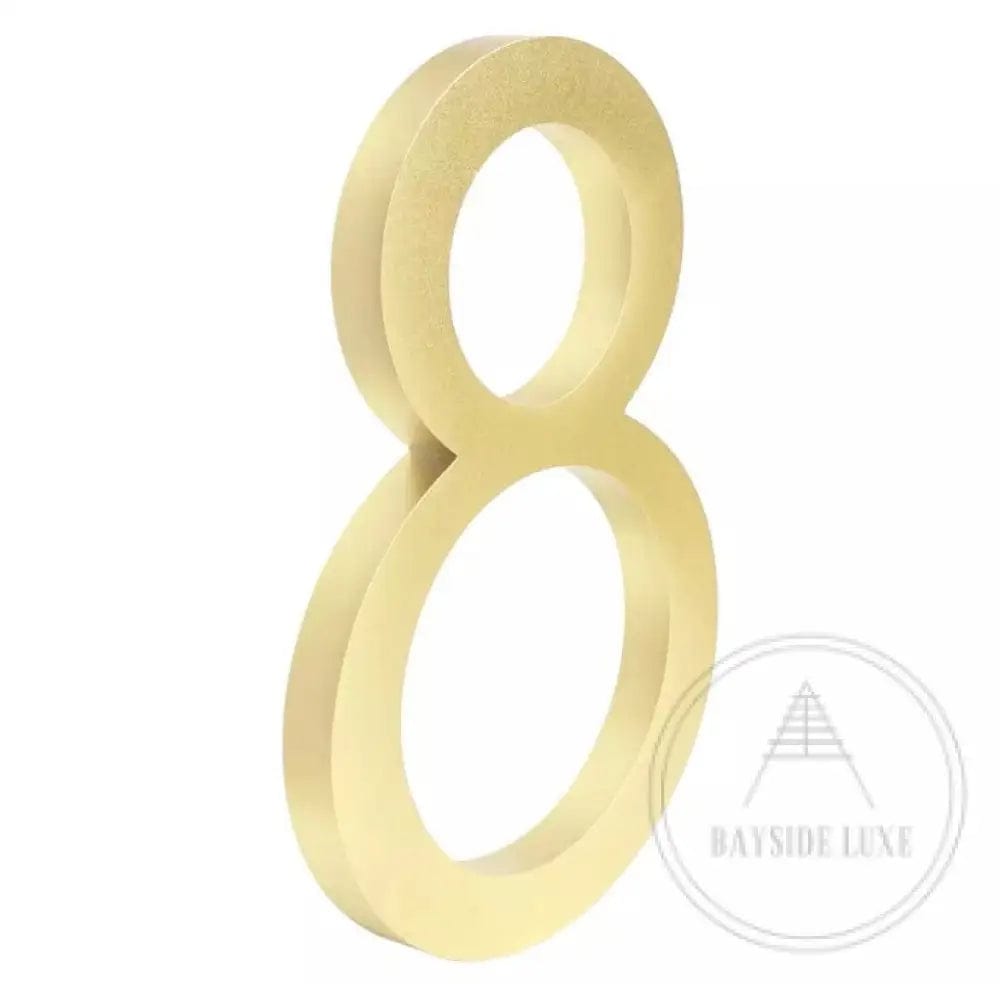 House Number 8 / Gold / 150mm Modern Bayside Luxe Floating House Numbers - Gold 150mm