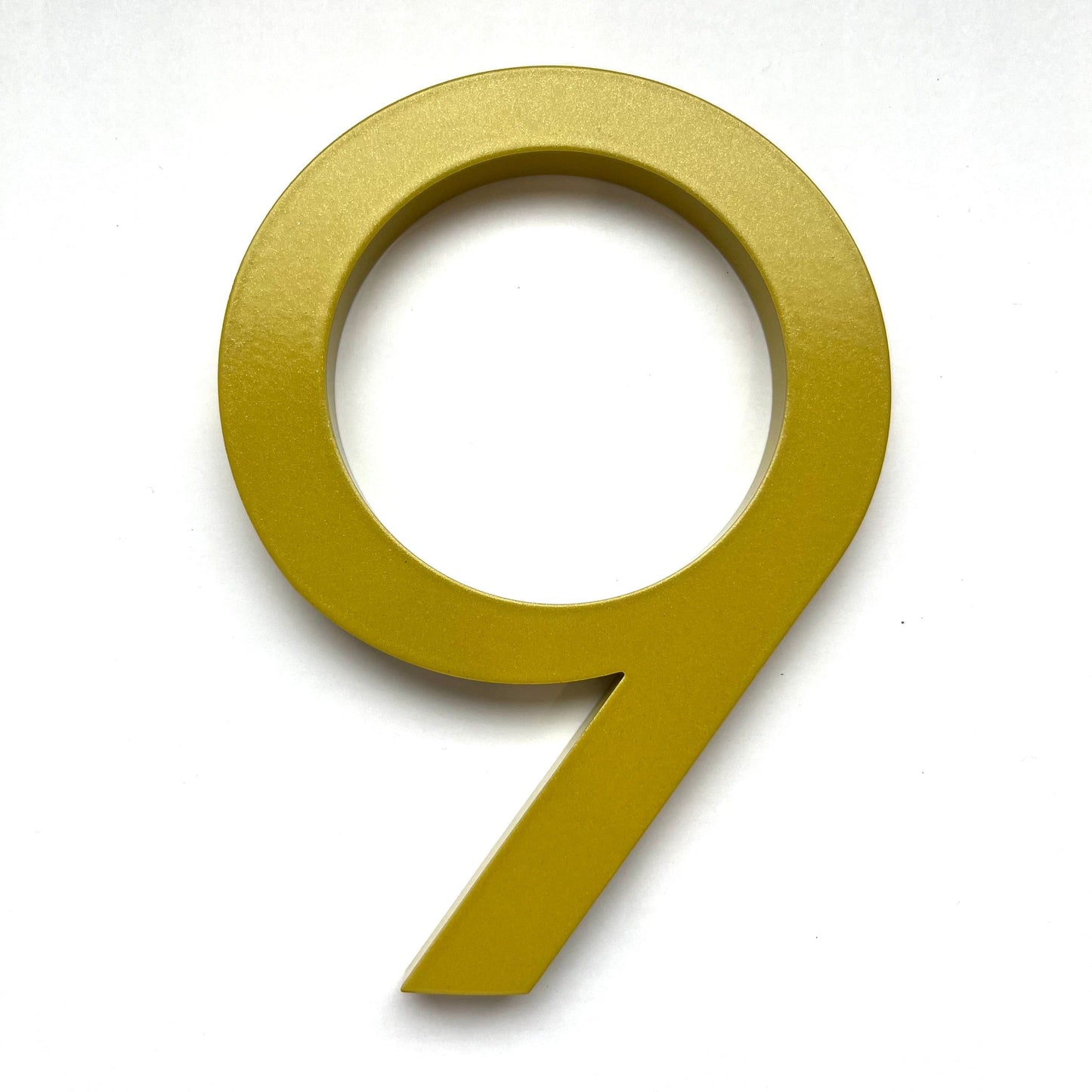 House Number 9 / Gold / 150mm Modern Bayside Luxe Floating House Numbers - Gold 150mm