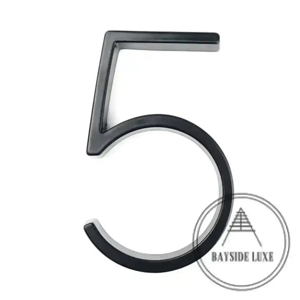 house number Bayside Luxe - Black Floating and Flush House Numbers - 125mm