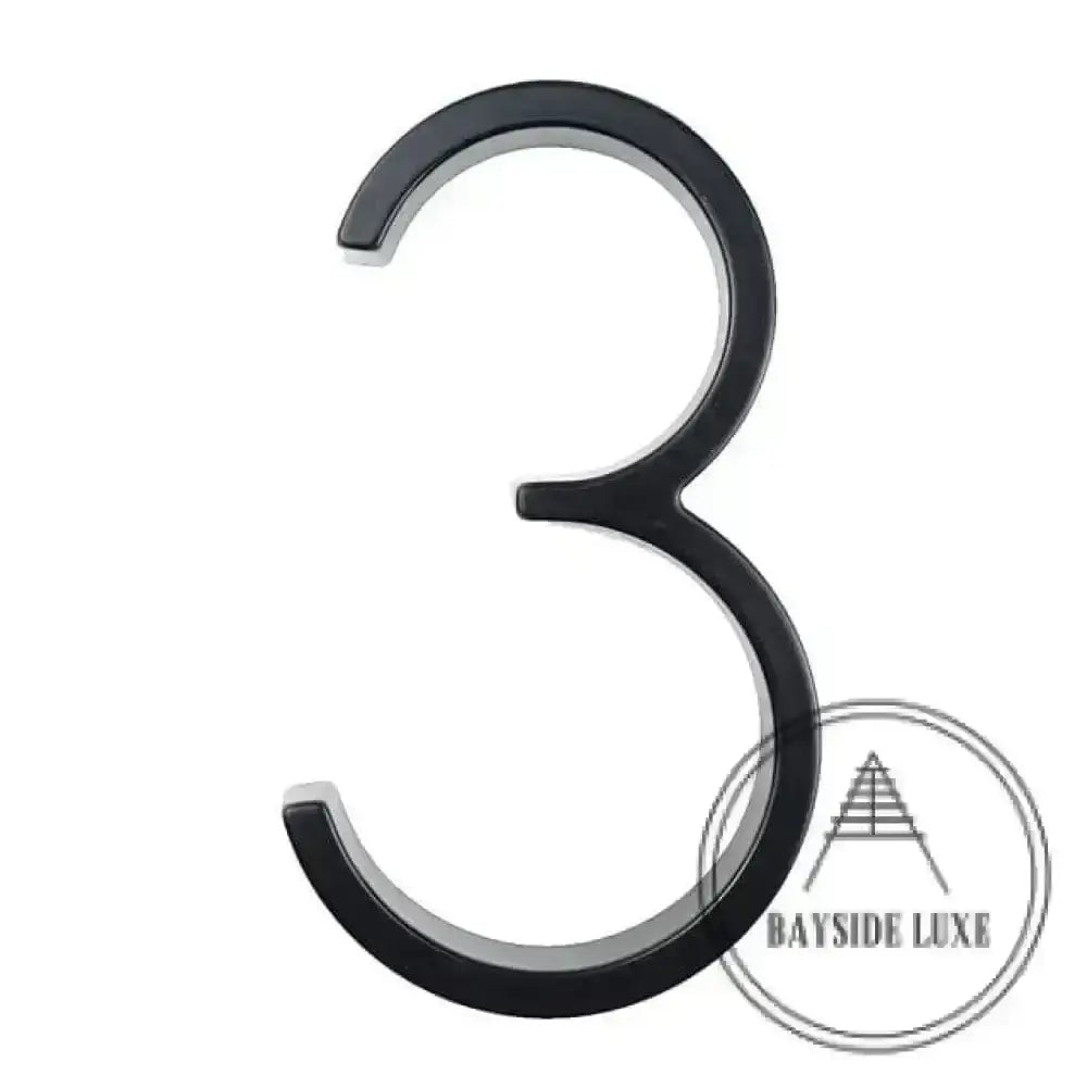 house number Bayside Luxe - Black Floating and Flush House Numbers - 125mm