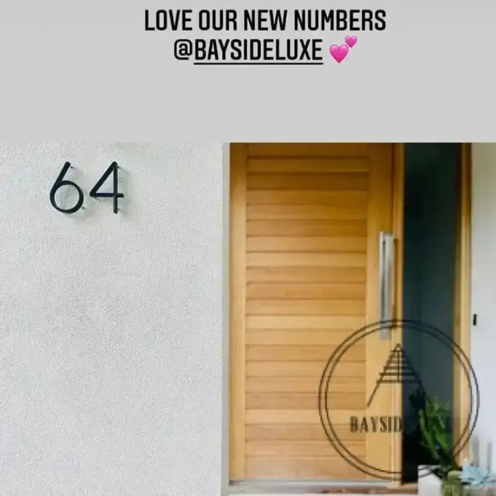 house number Bayside Luxe - Black Floating and Flush House Numbers - 125mm