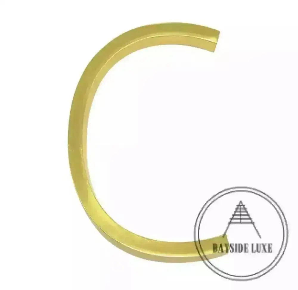 house number Bayside Luxe - Golden Brass Floating and Flush House Numbers - 125mm