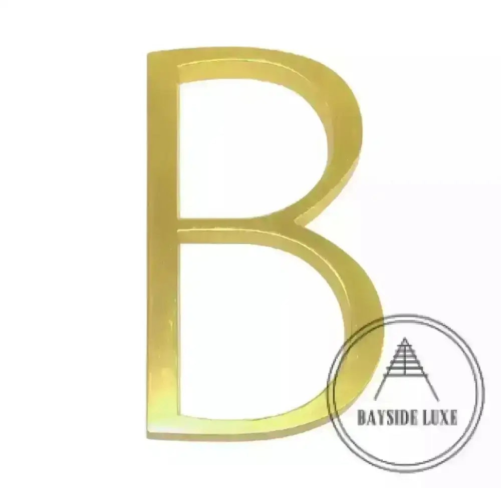 house number Bayside Luxe - Golden Brass Floating and Flush House Numbers - 125mm