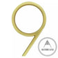 house number Bayside Luxe - Golden Brass Floating and Flush House Numbers - 125mm