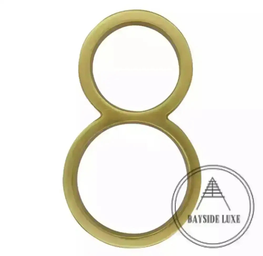 house number Bayside Luxe - Golden Brass Floating and Flush House Numbers - 125mm