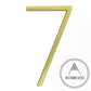 house number Bayside Luxe - Golden Brass Floating and Flush House Numbers - 125mm
