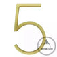 house number Bayside Luxe - Golden Brass Floating and Flush House Numbers - 125mm