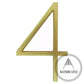 house number Bayside Luxe - Golden Brass Floating and Flush House Numbers - 125mm