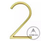 house number Bayside Luxe - Golden Brass Floating and Flush House Numbers - 125mm