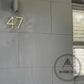 house number Bayside Luxe - Golden Brass Floating and Flush House Numbers - 125mm