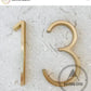 house number Bayside Luxe - Golden Brass Floating and Flush House Numbers - 125mm