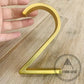 house number Bayside Luxe - Golden Brass Floating and Flush House Numbers - 125mm